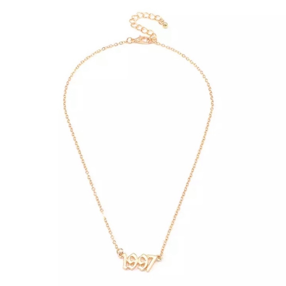 Golden 1997 Old School Birth Year Necklace